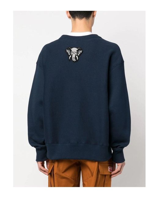 KENZO Blue College Exagerated Sweat for men