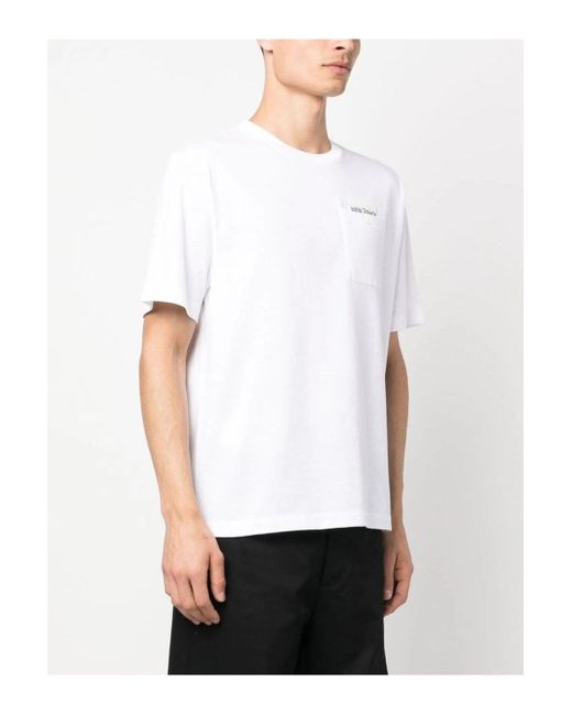 Palm Angels White Sartorial Tape Pocket Tee for men
