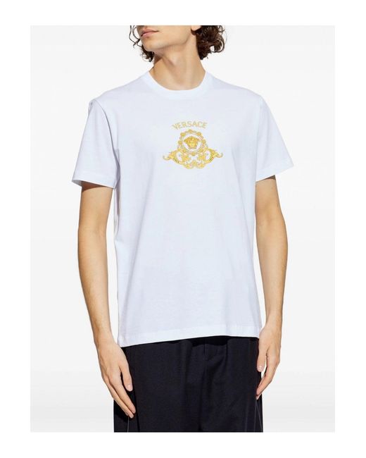 Versace White Medusa Crest T Shirt for men