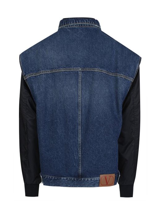 Valentino Blue Denim Back Bomber for men