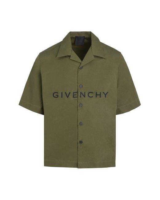 Givenchy Green Boxy Fit Cuban Shirt for men