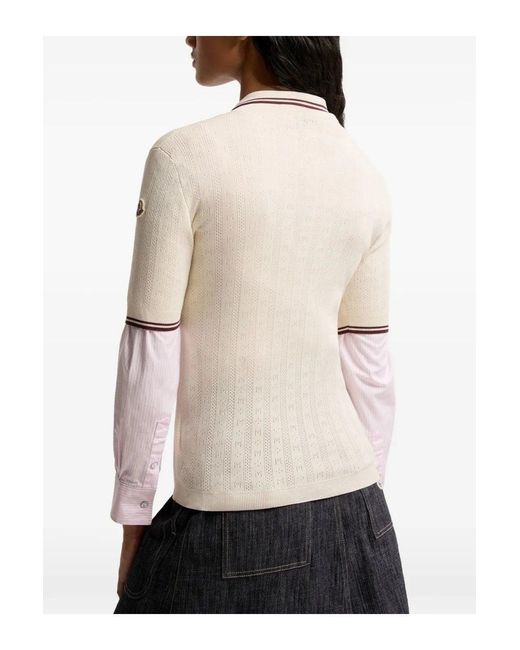 Moncler Natural Knitted Polo