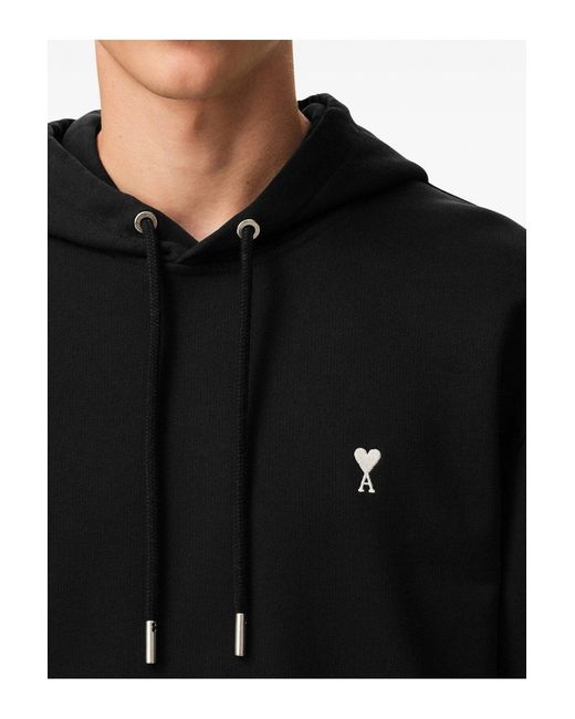 AMI Black Loopback Jersey Adc Hoodie for men