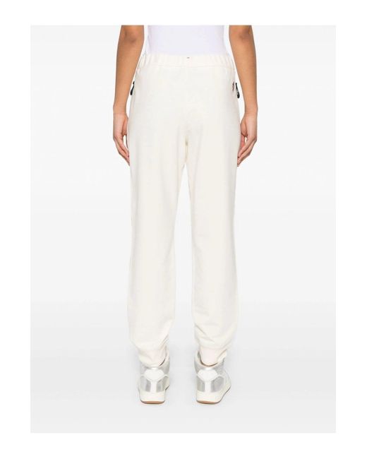 Moncler White Jersey Cuffed JOGGERS