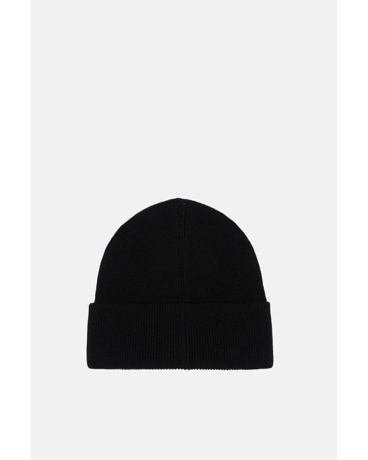 Moose Knuckles Black Logo Icon Beanie Hat for men