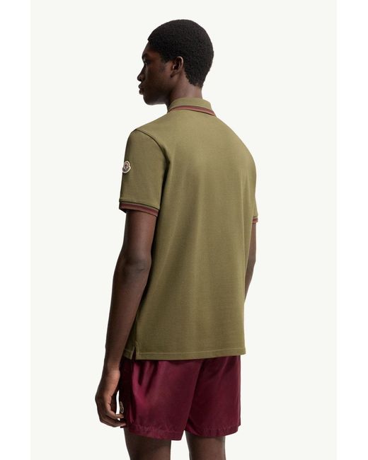 Moncler Green Piquet Polo Shirt for men