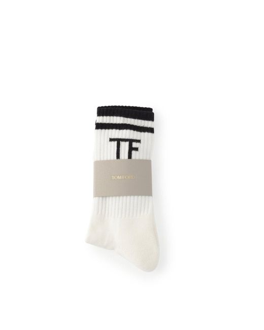 Tom Ford White Ribbed Tf Sport Socks for men