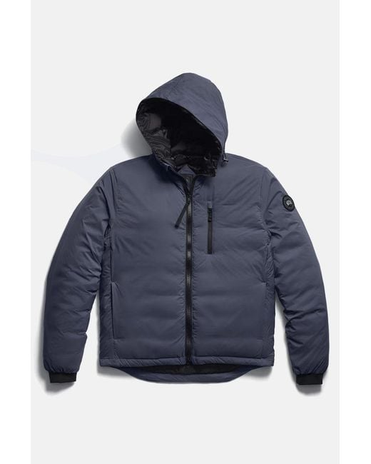 Canada Goose Blue Lodge Hooded Jacket Black Disc for men