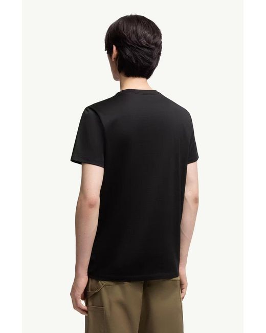 Moncler Black Double Logo T Shirt for men