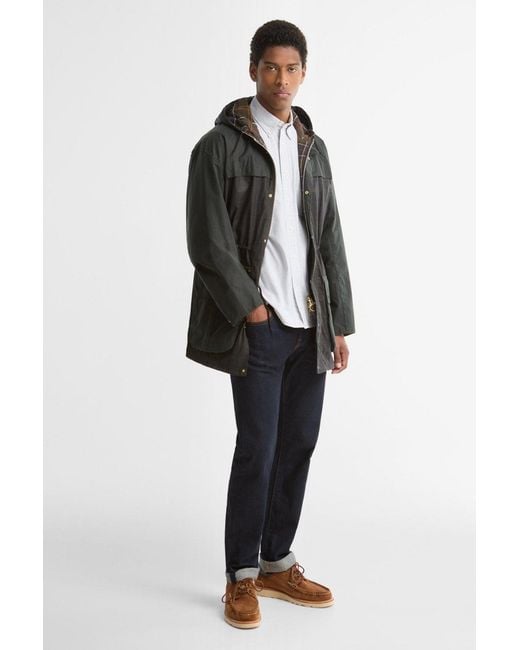 Barbour Black Cons Tartan Durham Waxjacket for men