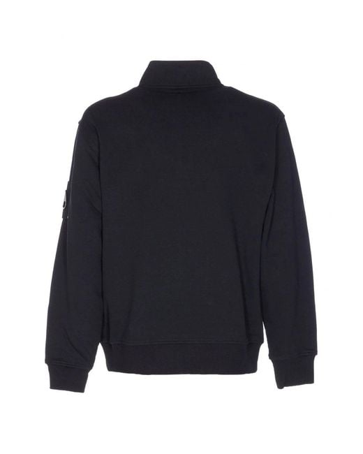 Moose Knuckles Blue Hartsfield 1/4 Zip Sweatshirt for men