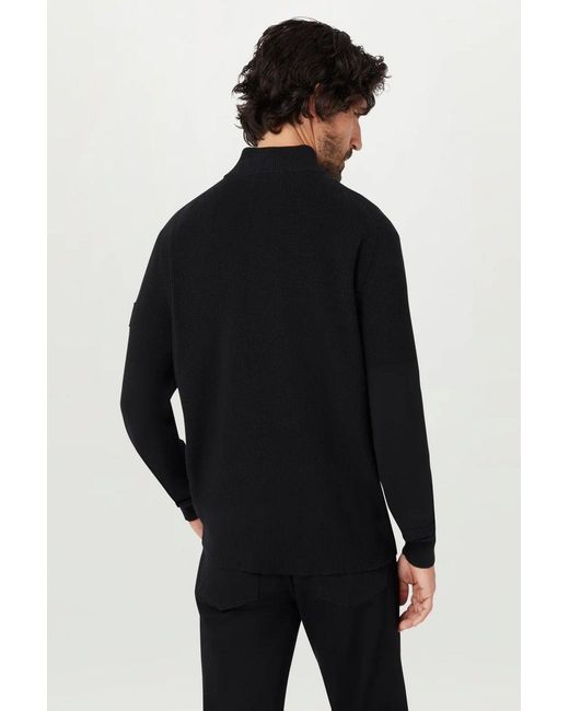 Belstaff Black Commander Quarter Zip Sweater for men