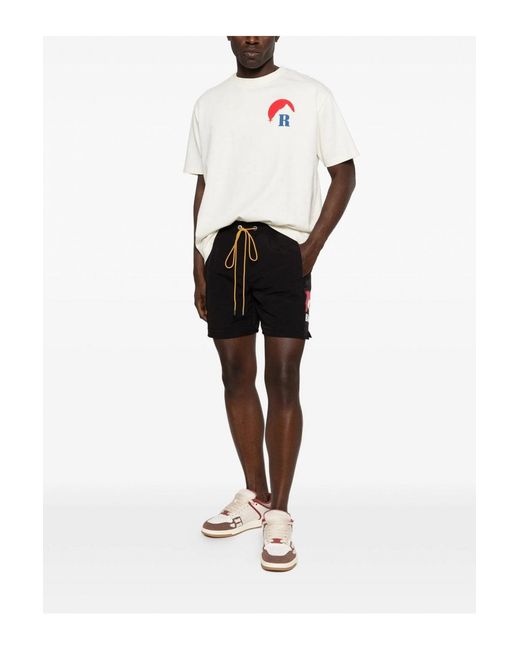 Rhude Black Moonlight Logo Shorts for men