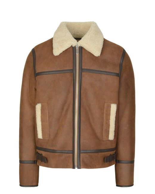Paul Smith Brown Sheepskin Jacket for men