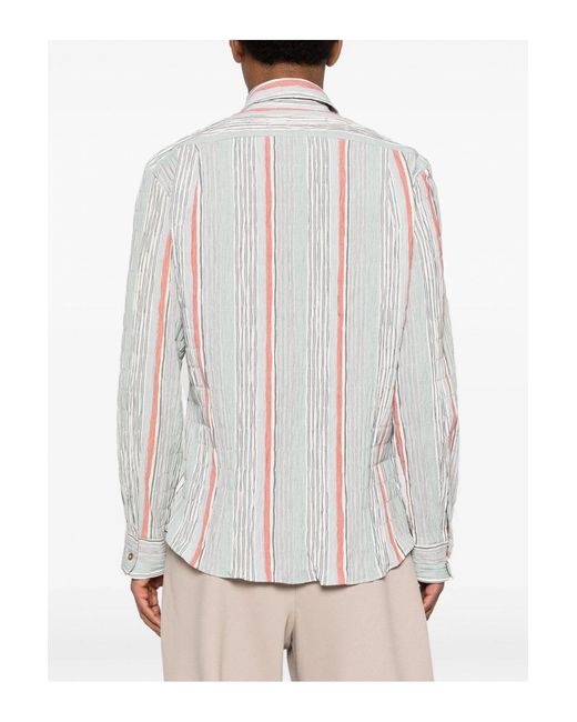Vivienne Westwood White 2 Button Stripe Krall Shirt for men