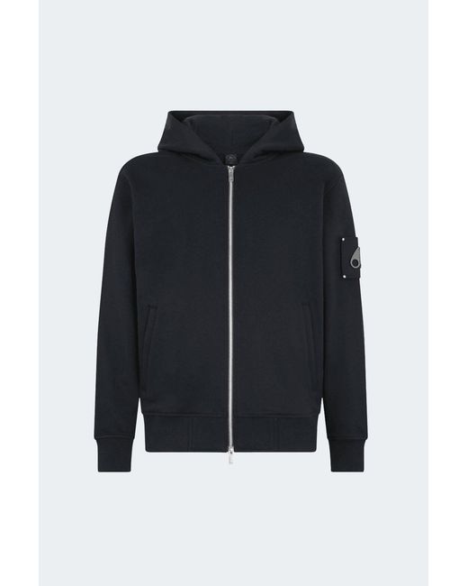 Moose Knuckles Black Hardsfield Zip Up Hooded Top for men