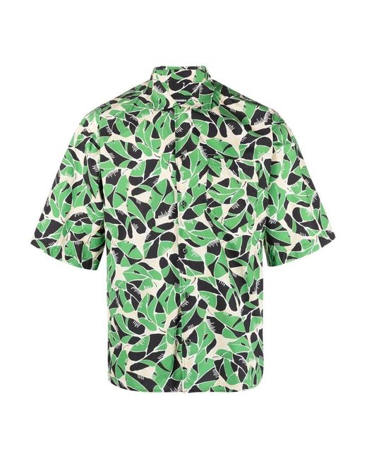 DSquared² Green Drop Shoulder Bowling Shirt for men