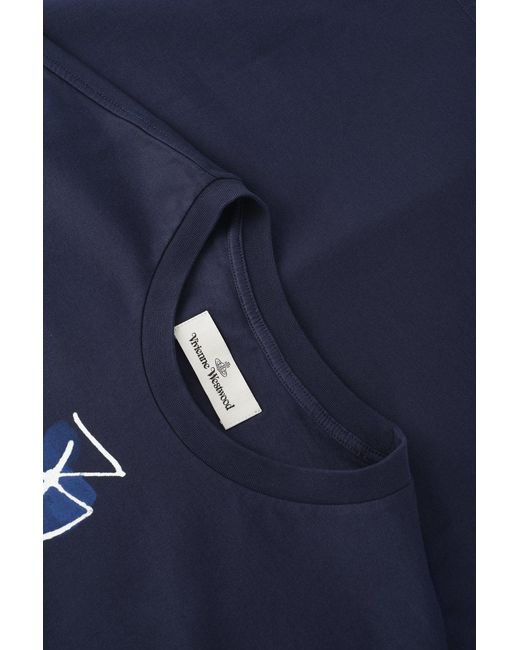 Vivienne Westwood Blue Drawn Orb Classic T Shirt for men