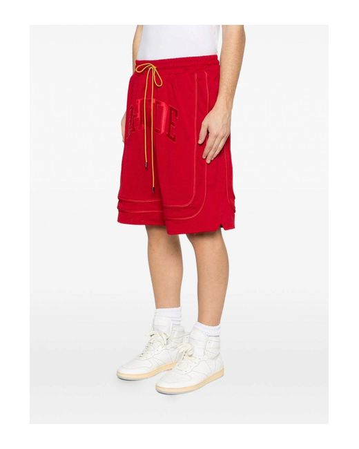 Rhude Red BAGGY Mesh Shorts for men