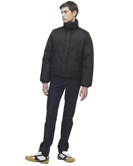 McQueen Black Nylon Skull Jacquard Jacket for men