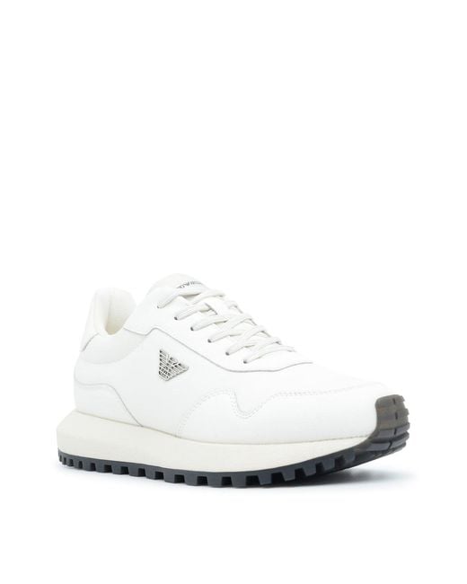 Emporio Armani White Branded Sneakers for men