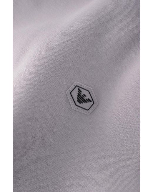 Emporio Armani Purple Jersey Logo Sweatshirt for men