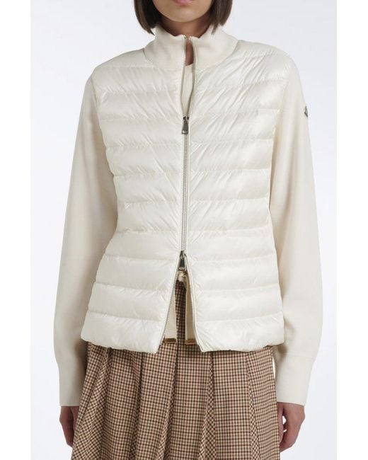 Moncler White Hybrid Cardigan