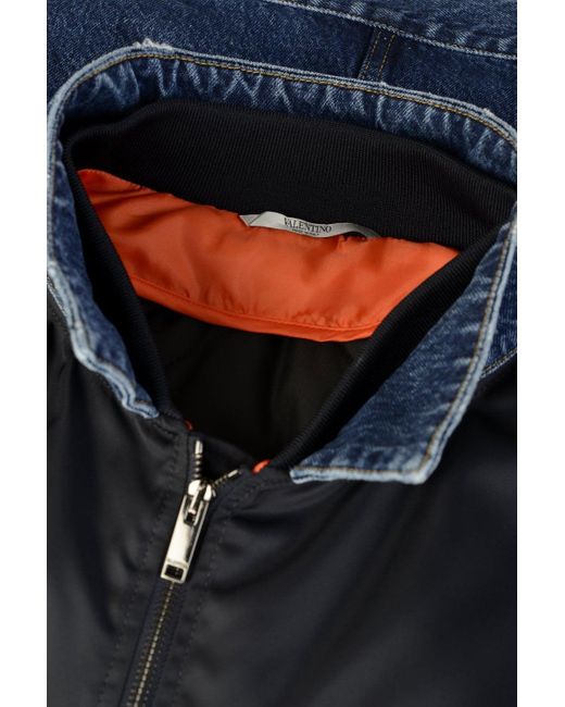 Valentino Blue Denim Back Bomber for men
