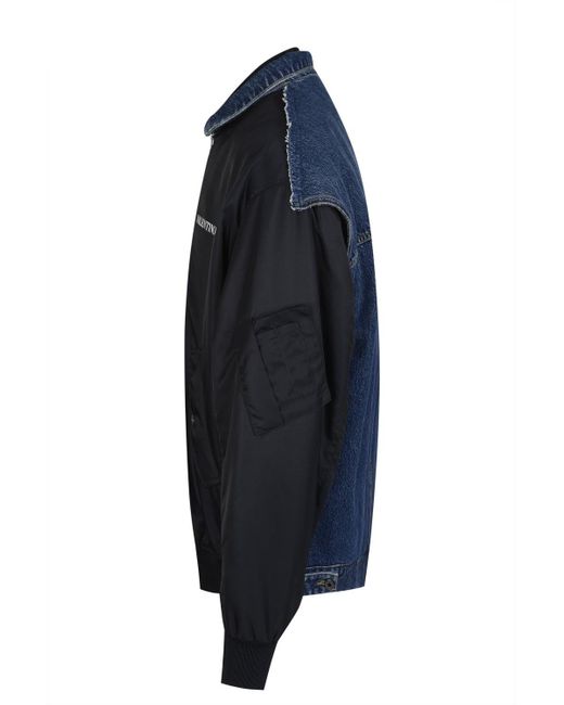 Valentino Blue Denim Back Bomber for men