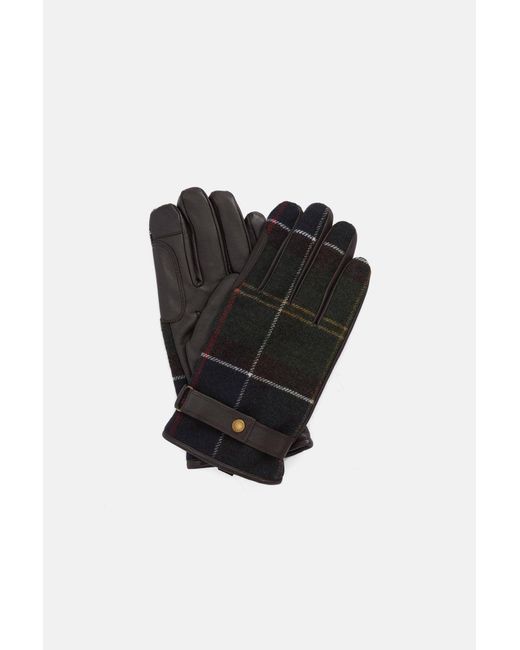 Barbour Black Newbrough Tartangloves for men