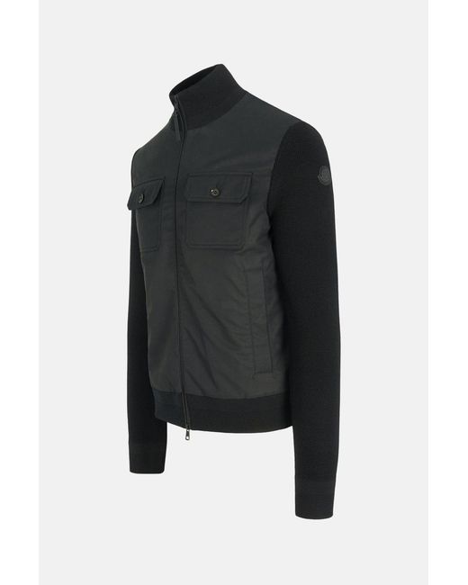 Moncler Black Hybrid Cardigan for men