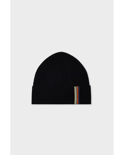 Paul Smith Black Signature Stripe Hat for men