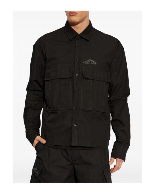DSquared² Black Icon Ripstop Cropped Shirt for men