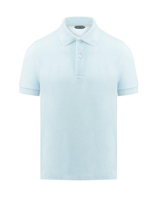Tom Ford Blue Toweling Polo Shirt for men