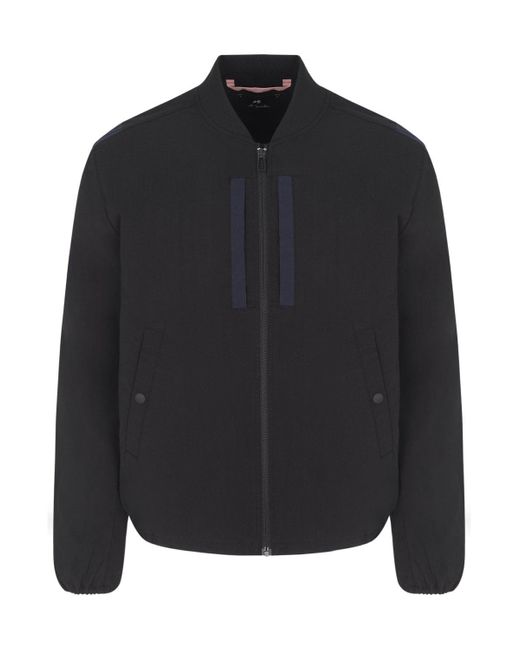 Paul Smith Black Sleeve Branded Bomber Jacket for men
