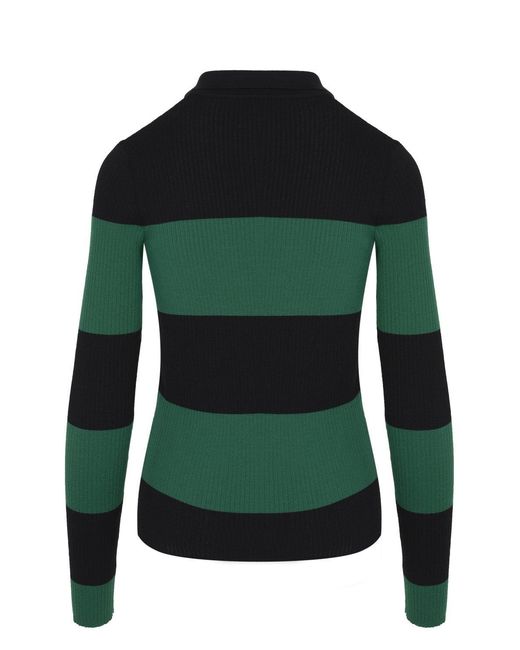 Moncler Genius Green Women's Knitted Ls Polo