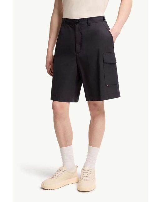 Moncler Blue Cotton Shorts for men
