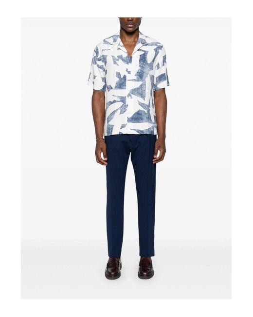 Paul Smith Blue Regular Fit Print Shirt for men