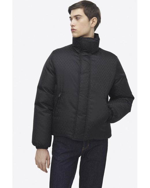 McQueen Black Nylon Skull Jacquard Jacket for men
