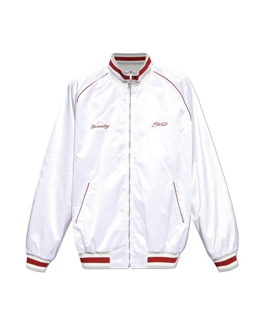 Givenchy White Bomber Jacket With Logo for men