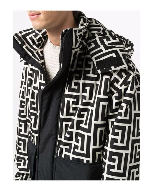 Balmain Black Monogram Nylon Jacket for men