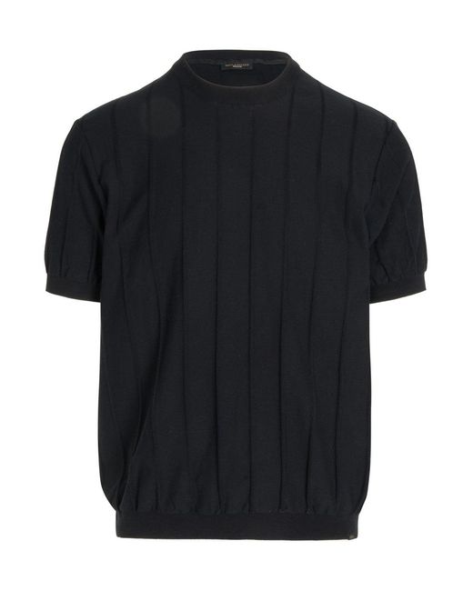 Paul & Shark Black Linen Fresco Cotton T Shirt for men