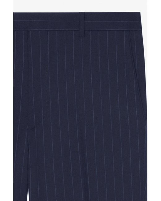 Givenchy Blue Virgin Wool Straight Leg Trousers for men