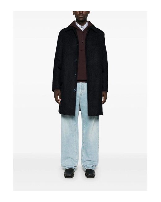 Givenchy Black Virgin Wool Long Coat for men