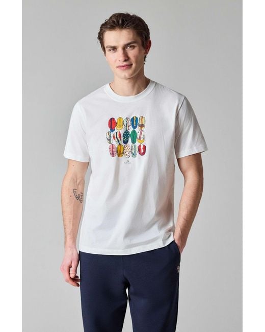Paul Smith White Ps Casquettes Regular Fit T Shirt for men