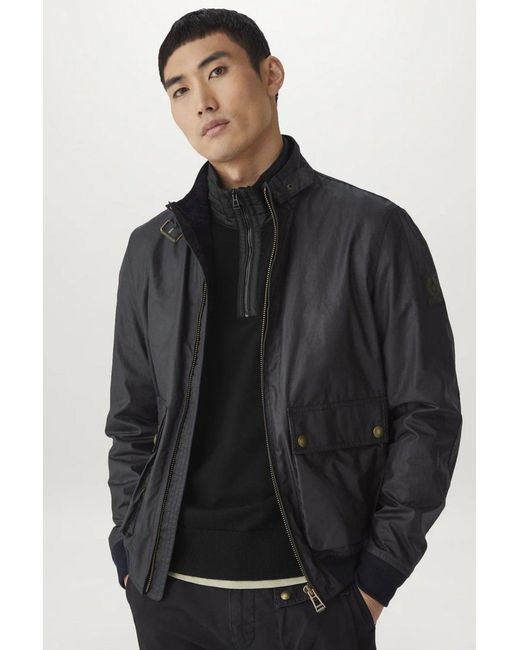 Belstaff Black Kilmington 1/4 Zip Sweater for men