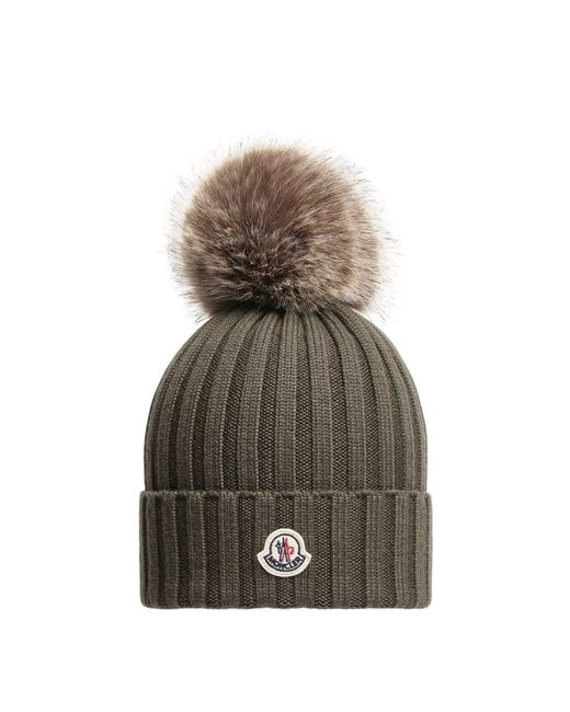 Moncler Green Pom Pom Hat for men