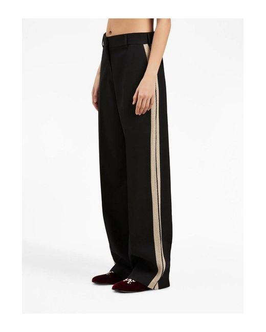 Palm Angels Black Knit Tape Trousers for men