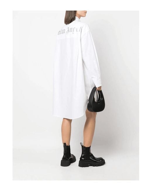 Palm Angels White Rhinestone Dress