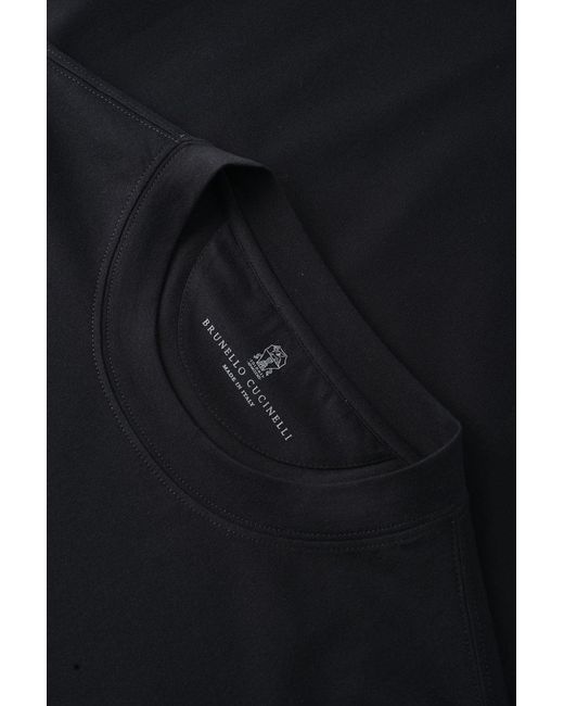 Brunello Cucinelli Black T-Shirts for men